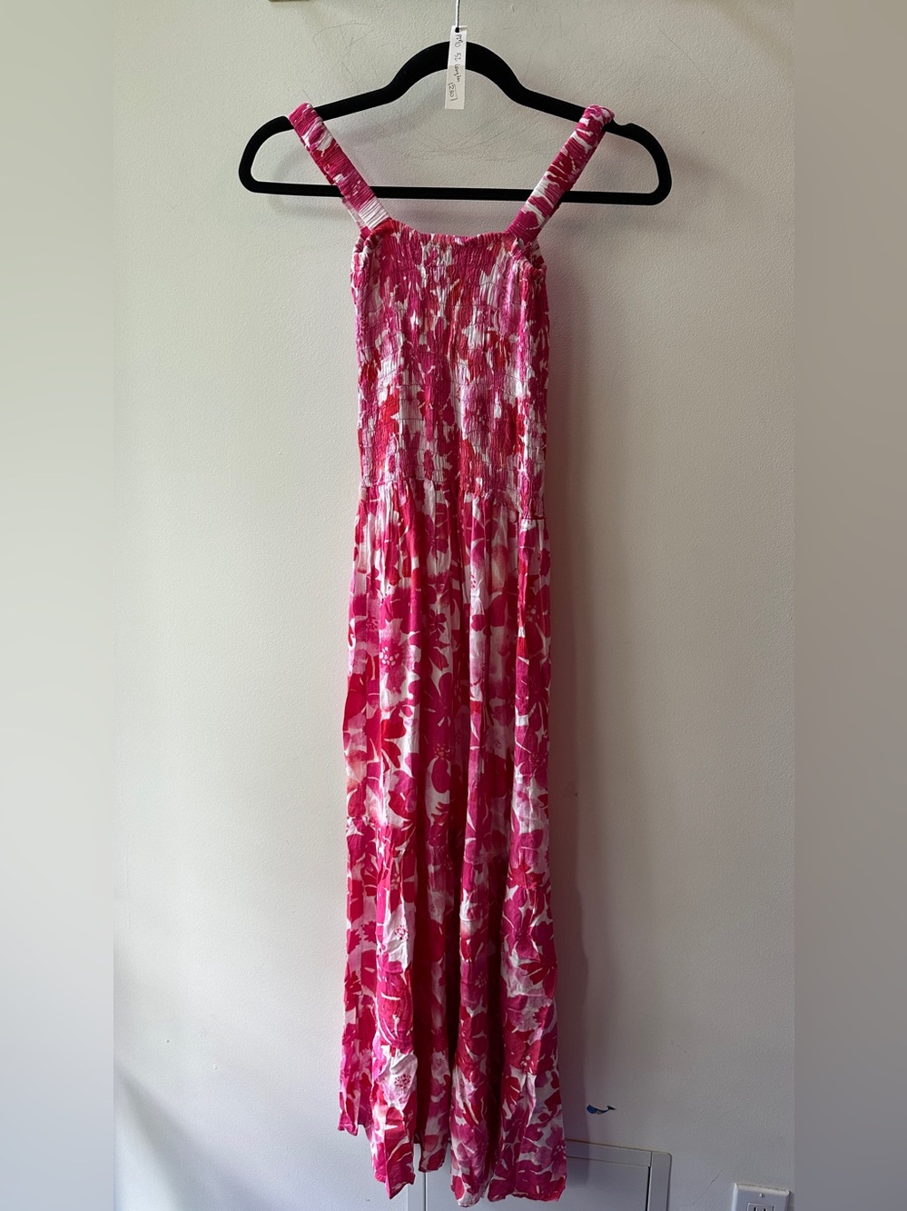 Not for sale.  Hawaii Pink Floral Smocked Maxi Dress Size S P2P 10-20 | 230